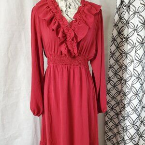 Haptics Long Sleeve Red Dress - Medium